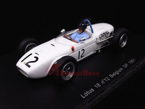 Spark S1842 1/43 Lotus 18 No.12 Belgium Grand Prix 1961 Lucien Bianchi Spark Models Diecast Model F1 GP Racing Car