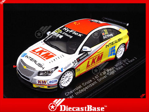 Spark S2493 1/43 Chevrolet Cruze 1.6T No.20 Macau WTCC 2012 Winner Independent Driver Class Race 1 & Race 2 Darryl O'Young Spark Models Resin LM Racing Car
