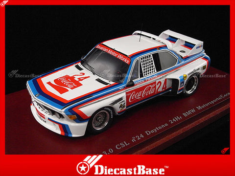 TSM TSM114347 1/43 BMW 3.0 CSL No.24 Daytona 24 Hours BMW Motorsports Coca-Cola 1976 1:43 TrueScale Miniatures Model Resin Race Car